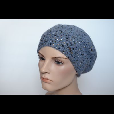 Женский берет стразы Сваровски Vizio Италия 6917 голубой