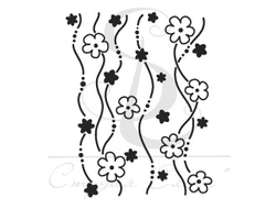 Фоновый штамп с волнистыми линиями и маленькими цветами