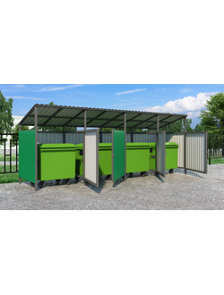 Мусорная площадка на 4 бака (арт. МП 04)