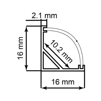 Профиль SP280 (комплект, 2м, с экраном, клипсами, заглушками)