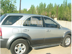 Пороги с накладным листом	d43 для Kia Sorento 2006-2009
