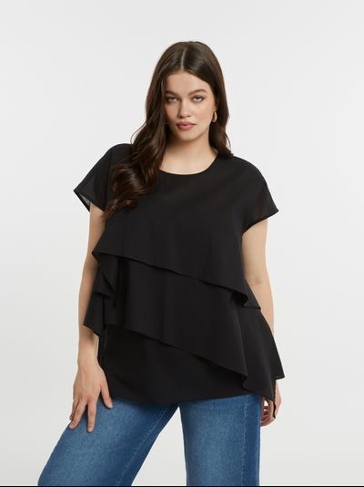 Женская блуза с воланом