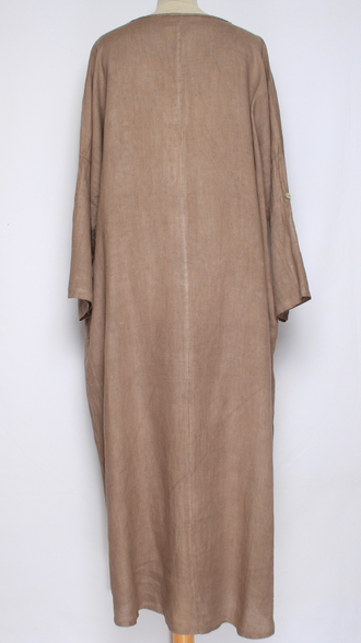 ПЛАТЬЕ БОХО ЛЬНЯНОЕ "СКЛАДКА" хаки, бежевое, лаванда до р.56