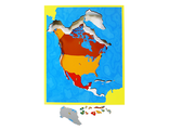 Карта Северной Америки (пазлы) сквозная