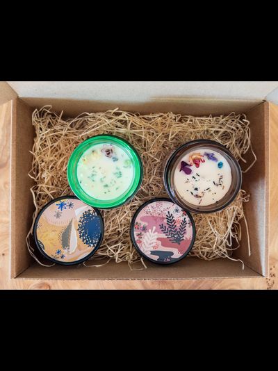 Подарочный набор| Пара  свечей  в стеклянных баночках