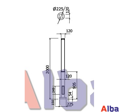 Садовый фонарь Flesh-P 2m