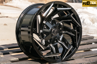 Комплект дисков R16 8,0J ET+0 6*139,7 FBX 203-6 Черный с фрезеровкой (R703)