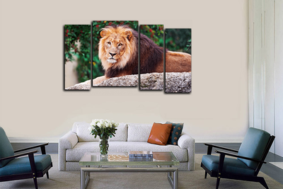 Модульная картина "Отдых царя зверей"