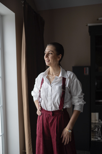 Брюки палаццо (бордо)