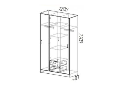 Трио шкаф Эко Венге/Лоредо