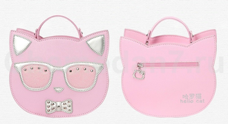 Детский чемодан с сумкой Kitty (Китти) розовый