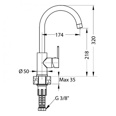 Смеситель Alveus GENESIS Tonia CHR