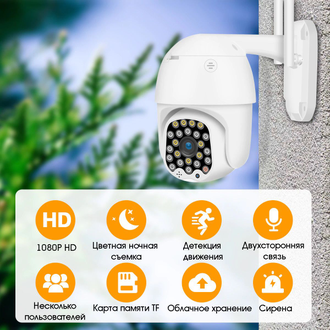 Видеокамера IP WI-FI Уличная Орбита OT-VNI23 Белая/Большая зона видимости/4хZoom/