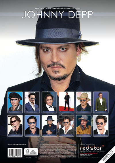 Johnny Depp Календарь 2017 ИНОСТРАННЫЕ ПЕРЕКИДНЫЕ КАЛЕНДАРИ 2017, Johnny Depp CALENDAR 2017