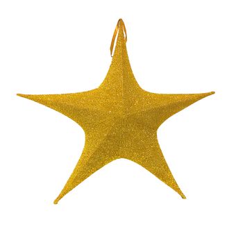 Звезда из ткани с блестками, 80 см, золотой