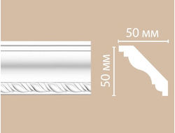 Потолочный плинтус из полиуретана с орнаментом DECOMASTER (Декомастер) - 95638 (50х50х2400мм)