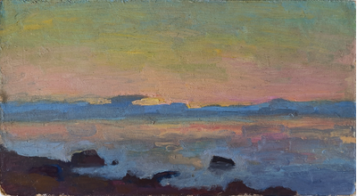 "Церковь в селе Коломенское" картон масло 1980-е годы