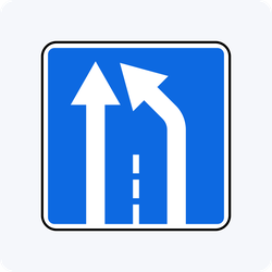 Дорожные знаки 5.15.5, 5.15.56 Конец полосы