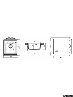 Мойка композитная Florentina Липси 510 х 460 антрацит FSm 20.280.B0460
