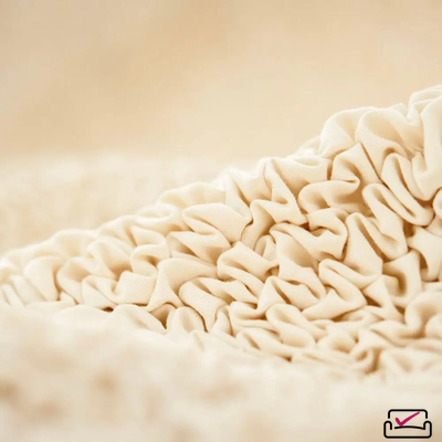 Чехол на угловой диван с правым выступом Микрофибра Премиум Ваниль. ЗАЩИТА ДЛЯ МЯГКОЙ МЕБЕЛИ ОТ ЖИВОТНЫХ. ИТАЛИЯ