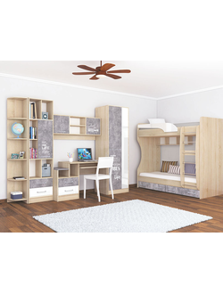 акрил белый/ателье светлое/дуб сонома