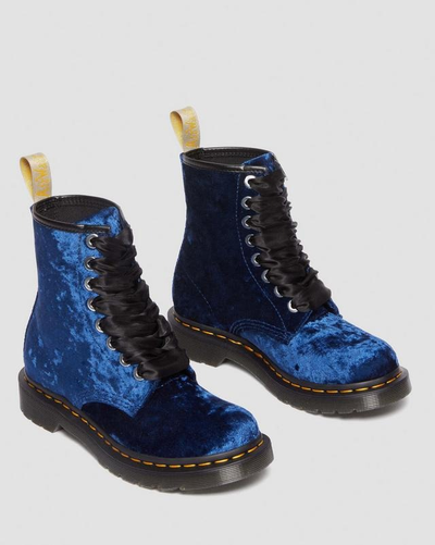 Ботинки Dr Martens 1460 Vegan Crushed Velvet Deep Blue