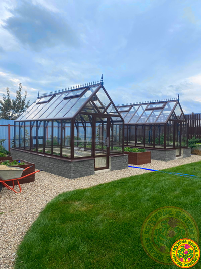 Базовая комплектация теплицы из стекла  и алюминия БРИТТОН размером 5000 x 2500 мм