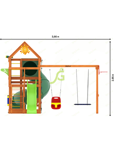 Детская площадка IgraGrad Крафт Pro 3 с трубой мод.2