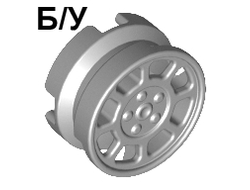 ! Б/У - Wheel 11mm D. x 6mm with 8 Spokes, Light Bluish Gray (93593 / 4621178) - Б/У