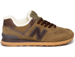 New Balance 574 Light Brown с мехом