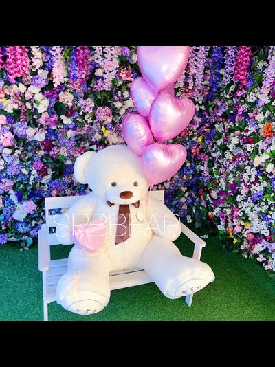 Подарочный набор №8 - Плюшевый мишка 200 см, Шары сердца 5, Киндер бокс большой