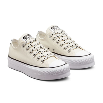 Кеды Converse All Star Lift Platform Polka Dots белые низкие на платформе