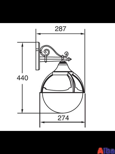 Светильник настенный парковый GENOVA 88102 Bl down