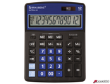 Калькулятор настольный BRAUBERG EXTRA-12-BKBU (206×155 мм), 12 разрядов, двойное питание, ЧЕРНО-СИНИЙ. 250472