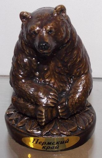 Медведь сидящий, подставка гипс. ОПТ