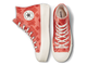 Кеды Converse Lift красно-оранжевые высокие с вышивкой