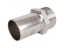 Вставка ROMMER переходная НПр-НР, 42х1 1/2 из нержавеющей стали прессовой