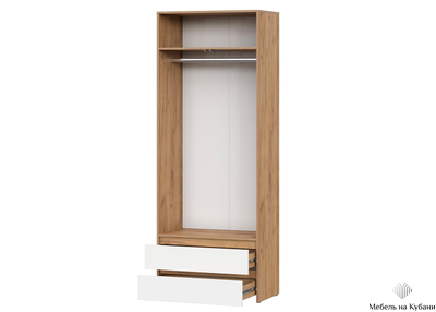 Некст Шкаф 2-створчатый Дуб Золотой / Белая шагрень