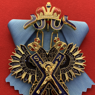 Орден Святого Андрея Первозванного, с бантом из муаровой ленты. Полноразмерная копия LUX! Лот № 51.