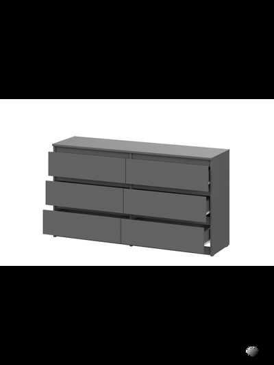 Денвер Комод с ящиками (1,38м) Графит серый