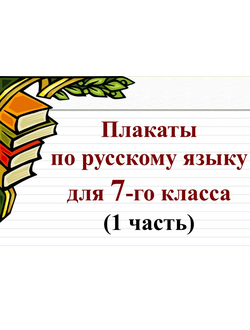 Плакаты по русскому языку для 7 класса 1 часть