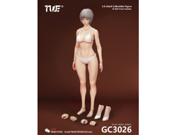 Девушка с подвижными глазами (тело и скульпт) - Коллекционная фигурка 1/6 Jointed Female Doll Basic Set Grey Hair with White Skin (GC3026) - True1Toys