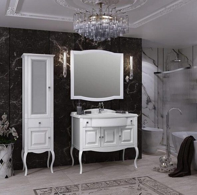 Зеркало Opadiris Лаура 100 белый без патины