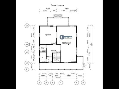 ДЖ-01 ГАБАРИТНЫЕ РАЗМЕРЫ: (10Х7,5М) 1,5 ЭТАЖА, ОБЩАЯ ПЛОЩАДЬ: 191М² (модификация 1)