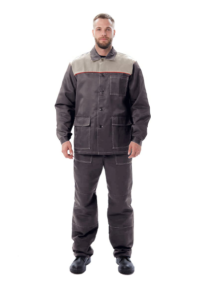 Костюм мужской "Дамаск" летний т. серый со св. серым