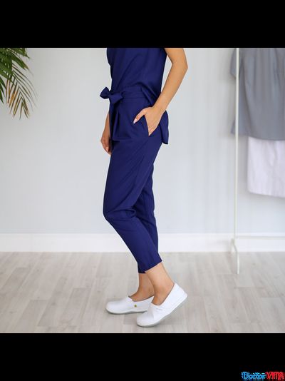 Брюки-бананы DOCLIKE DL216 Ниагара синие