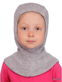 Шапка-шлем "Ляля" 20201-04, цвет серый меланж, р. 48-50