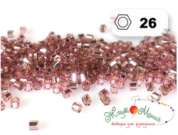 Toho Hexagon 11/0 - 5г - 26 ПРОЗРАЧНЫЙ СВЕТЛЫЙ АМЕТИСТ С СЕРЕБРЯНОЙ ЛИНИЕЙ ВНУТРИ