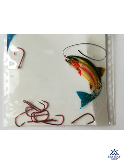 Крючок №6 на корюшку (10 шт, красный)