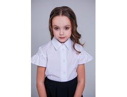 Д 5134 Блузка короткий рукав, декор на рукаве  р.122-158